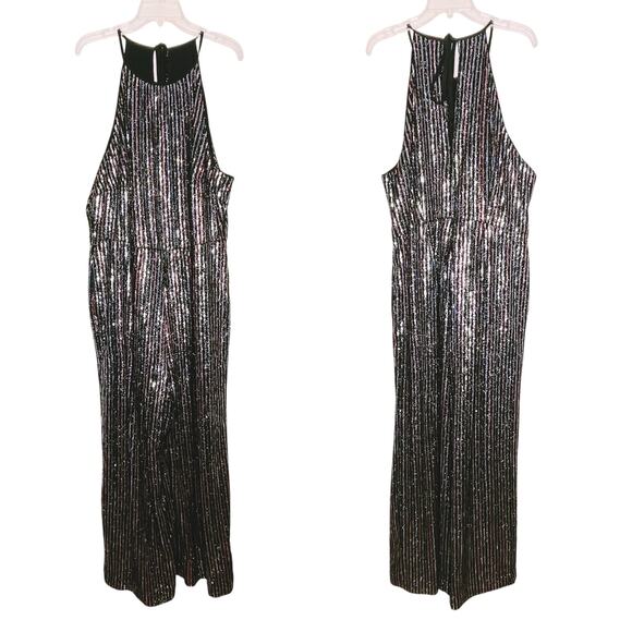 Anthropologie Maeve Disco Sequin Halter Jumpsuit Plus Size 20 NWT - Picture 2 of 9
